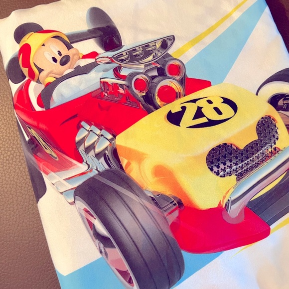 Disney Other 35 Mickey Mouse Roadster Racer Flat Top Kids Sheet